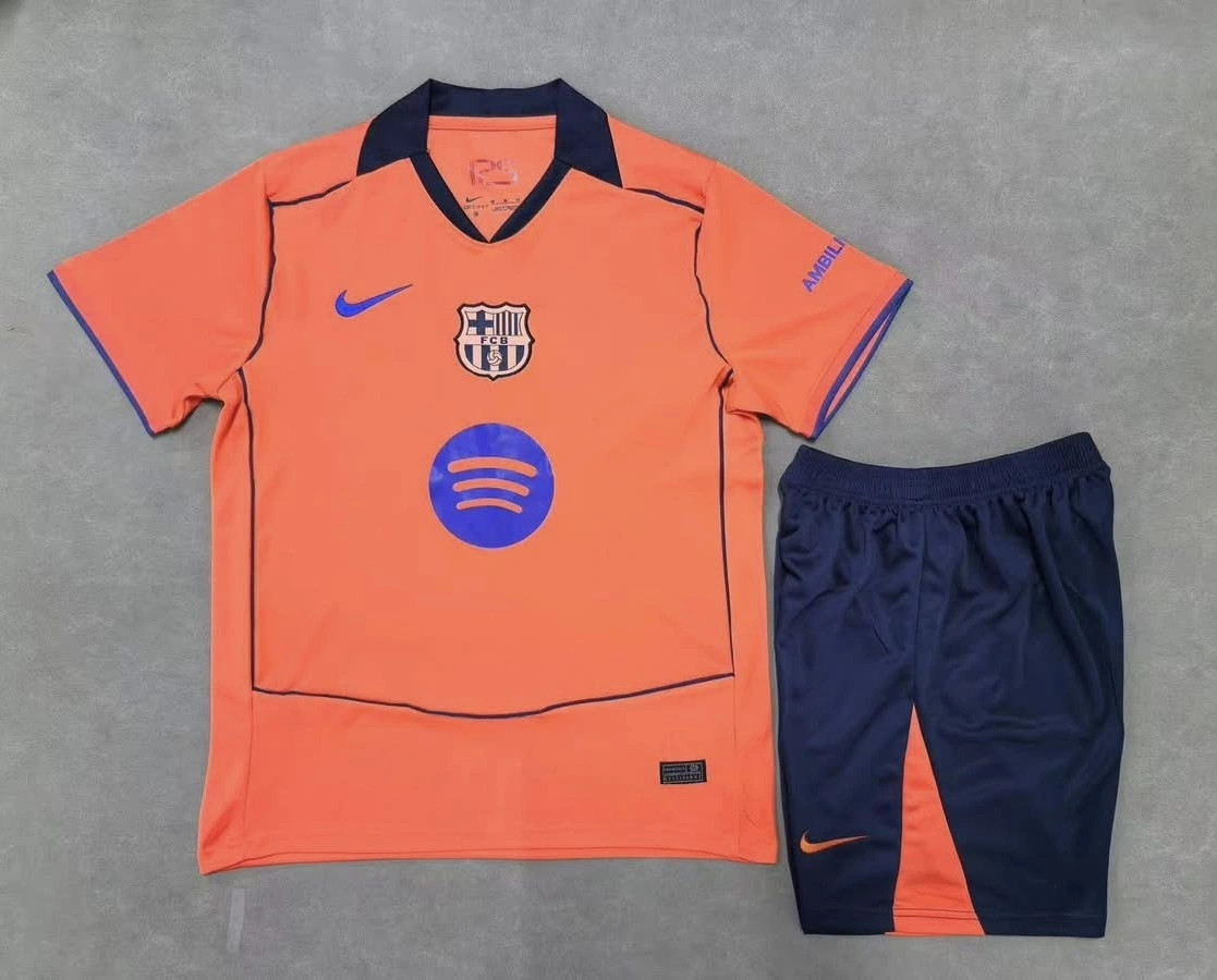Barcelona Third Away Soccer Kids Kit Jersey+Shorts 2025/26
