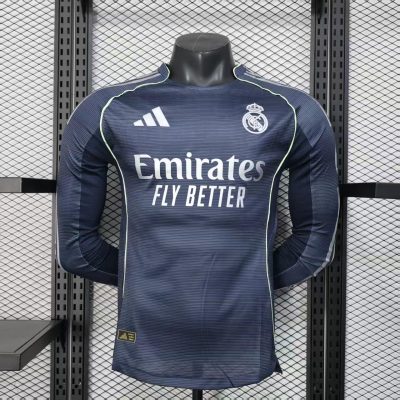 Real Madrid Soccer Jersey Away Long Sleeve Shirt 2025/26