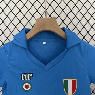 Alternative view of Napoli Retro Soccer Jersey Home Maradona Kids Kit Jerseys+Shorts 1987-88