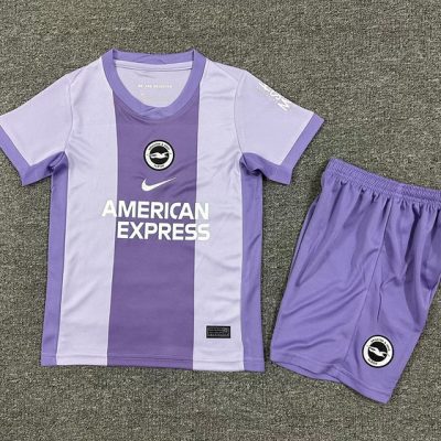Brighton & Hove Albion Football Jersey Away Kids Kit Jersey+Shorts 2025/26