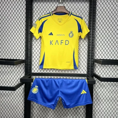 Al Nassr Soccer Jersey Home Kids Kit Jersey+Shorts 2024/25