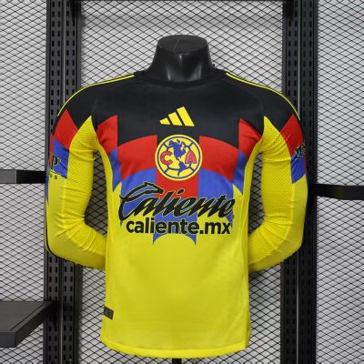 Club America Soccer Jersey Home Long Sleeve Shirt 2025/26