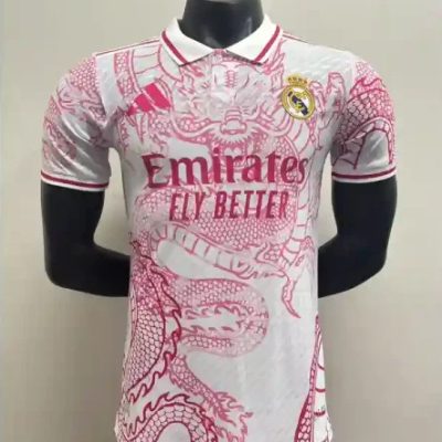 Real Madrid Soccer Jersey Pink Dragon Special Edition Shirt 2025/26