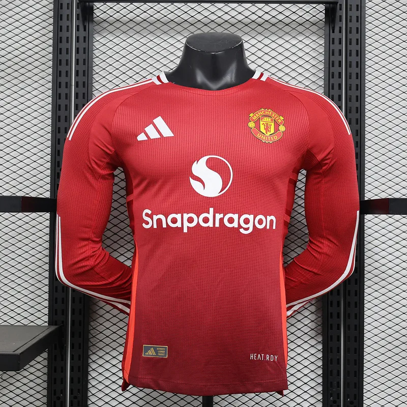 Manchester United Home Long Sleeve Football Jersey Shirt 2024/25