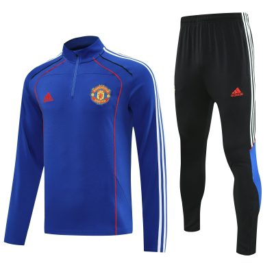 Manchester United Training Kit (Sweatshirt+Pants) Blue 2025/26 - Player Version