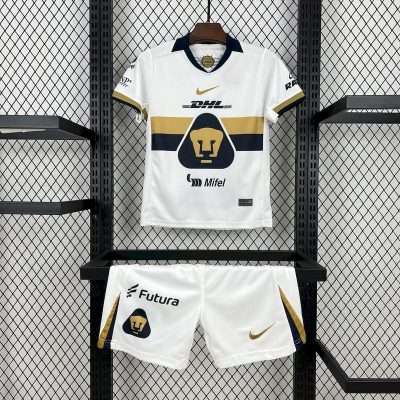 Pumas UNAM Soccer Jersey Home Kids Kit Jersey+Shorts 2025-26