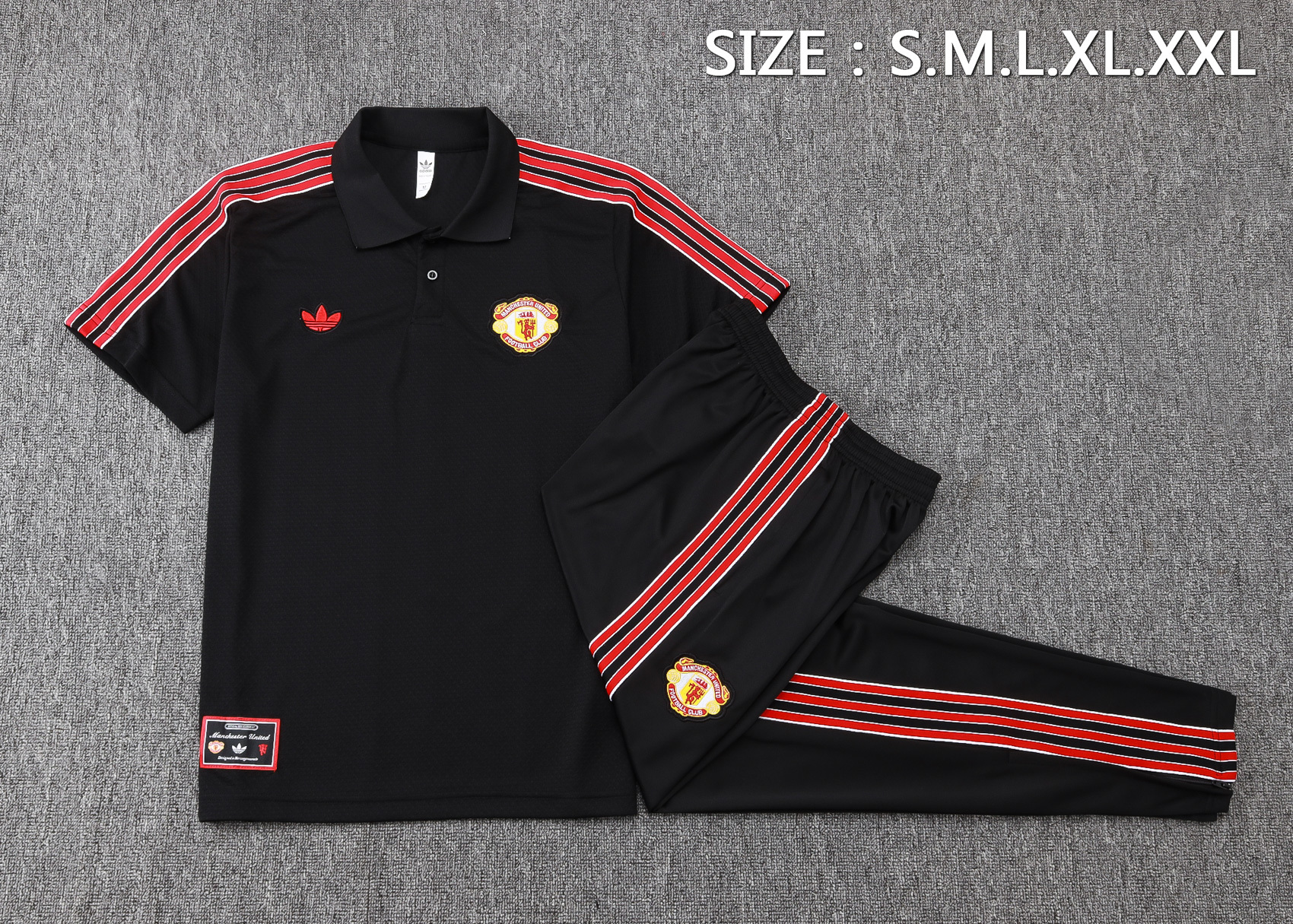 Manchester United Training Kit (Polo+Pants) Black 2025/26 - Image 4