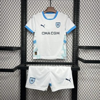 Marseille Soccer Jersey Home Kids Kit Jerseys+Shorts 2024/25