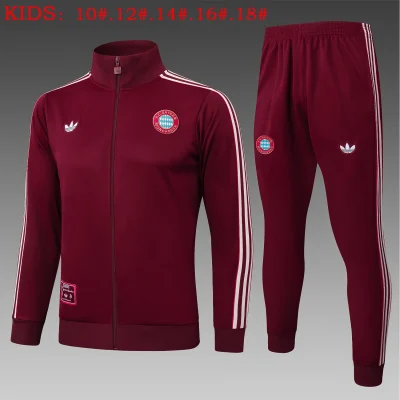 Kids Bayern Munich Training Kit (Jacket+Pants) Deep Red 2025/26