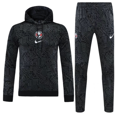 Club America Hoodie Training Kit (Sweatshirt+Pants) Black 2025/26