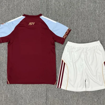 Alternative view of Aston Villa Football Jersey Home Kids Kit Jersey+Shorts 2025/26
