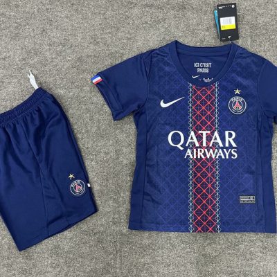 PSG Soccer Jersey Home Kids Kit Jersey+Shorts 2025/26 - With Star