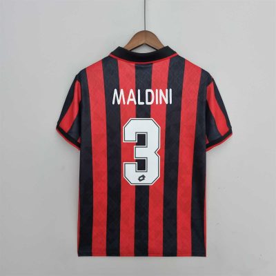 Maldini #3 AC Milan Retro Soccer Jersey Home Shirt 1995/96