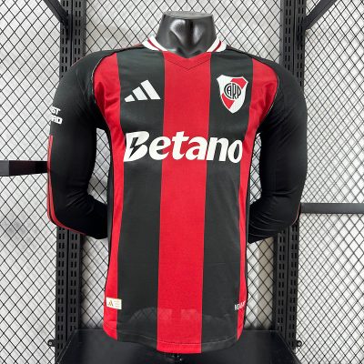 River Plate Soccer Jersey Away Long Sleeve Shirt 2025/26 - With Sponsors