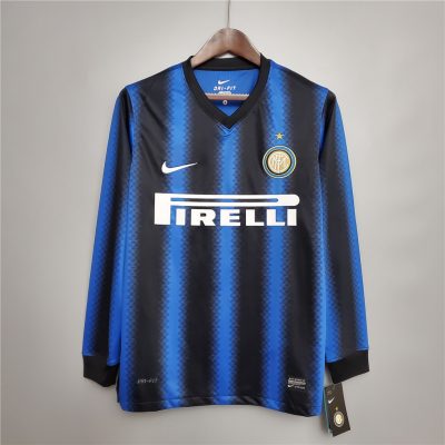 Inter Milan Jersey Custom Home Retro Soccer Jersey Long Sleeve 2010/11