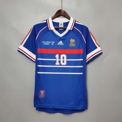 France Retro Soccer Jersey Home Custom Shirt World Cup 1998