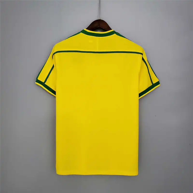 Brazil Retro Jersey Custom Home Soccer Jersey 1998 - Image 2