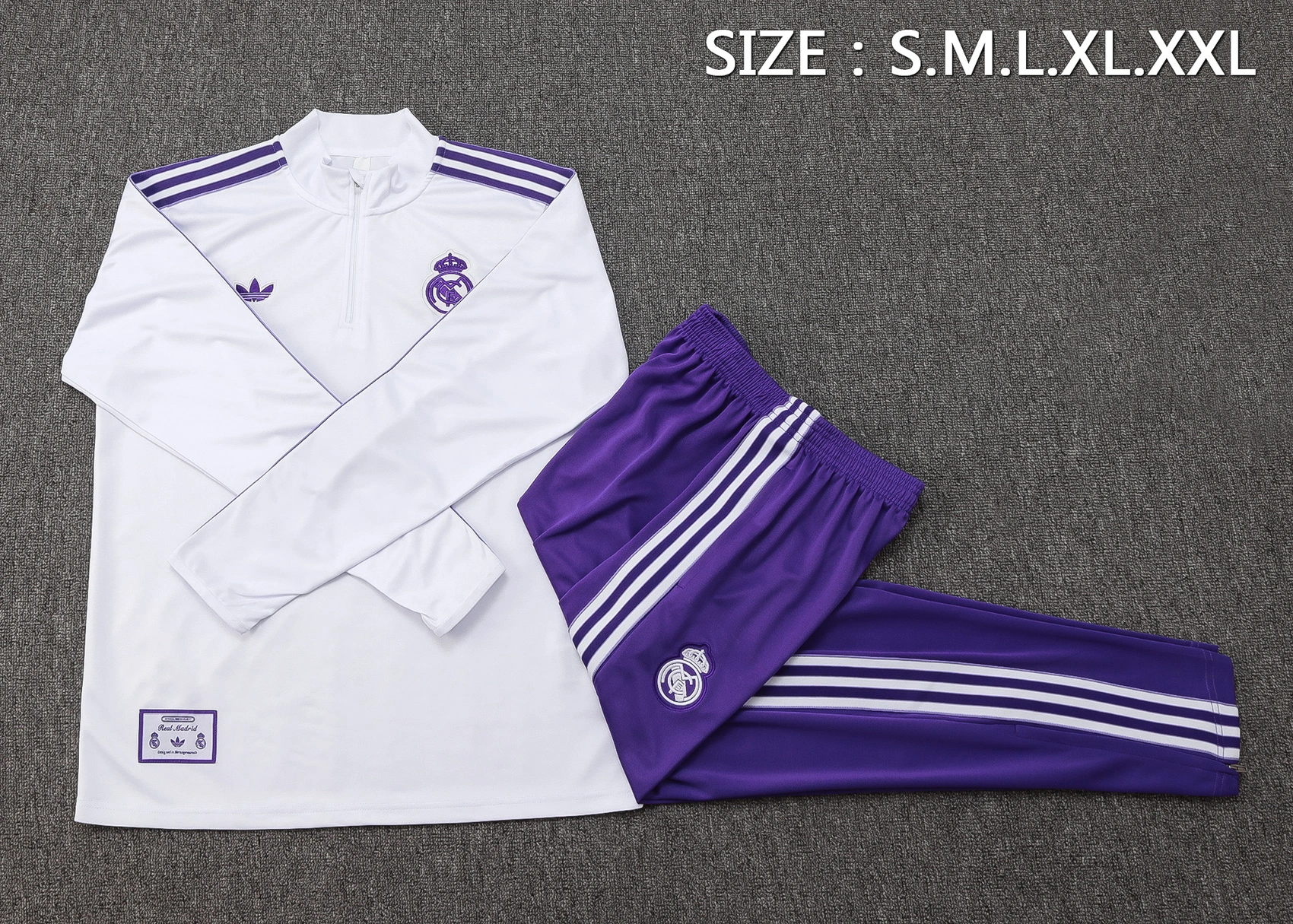Real Madrid Training Kit (Sweatshirt+Pants) White 2025/26 - Image 2