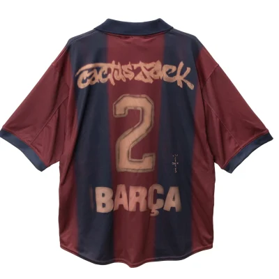 Alternative view of CJ X FC BARCELONA RETRO 2000/01 HOME SKELETON JERSEY