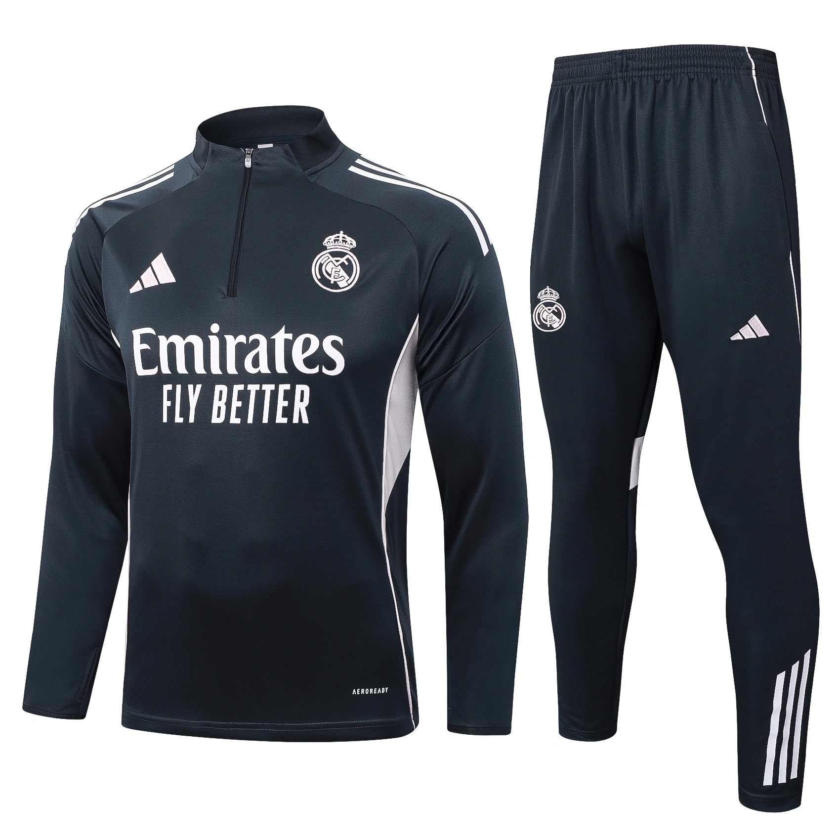 Real Madrid Training Kit (Sweatshirt+Pants) Dark Grey 2025/26