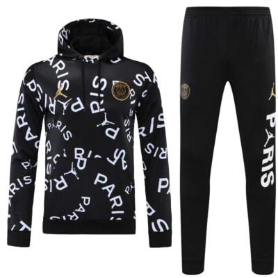 PSG Technical Hoodie Training Kit (Sweatshirt+Pants) Black 2025/26