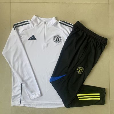 Alternative view of Kids Manchester United Training Kit (Sweatshirt+Pants) White 2025/26