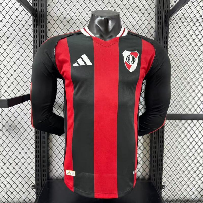 River Plate Soccer Jersey Away Long Sleeve Shirt 2025/26