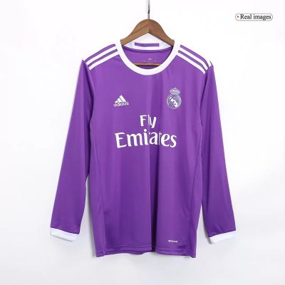 Alternative view of Real Madrid Retro Jersey Away Soccer Shirt Long Sleeve 2016/17