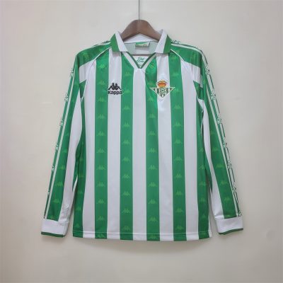 Real Betis Retro Jersey Home Long Sleeve Soccer Shirt 1995/97