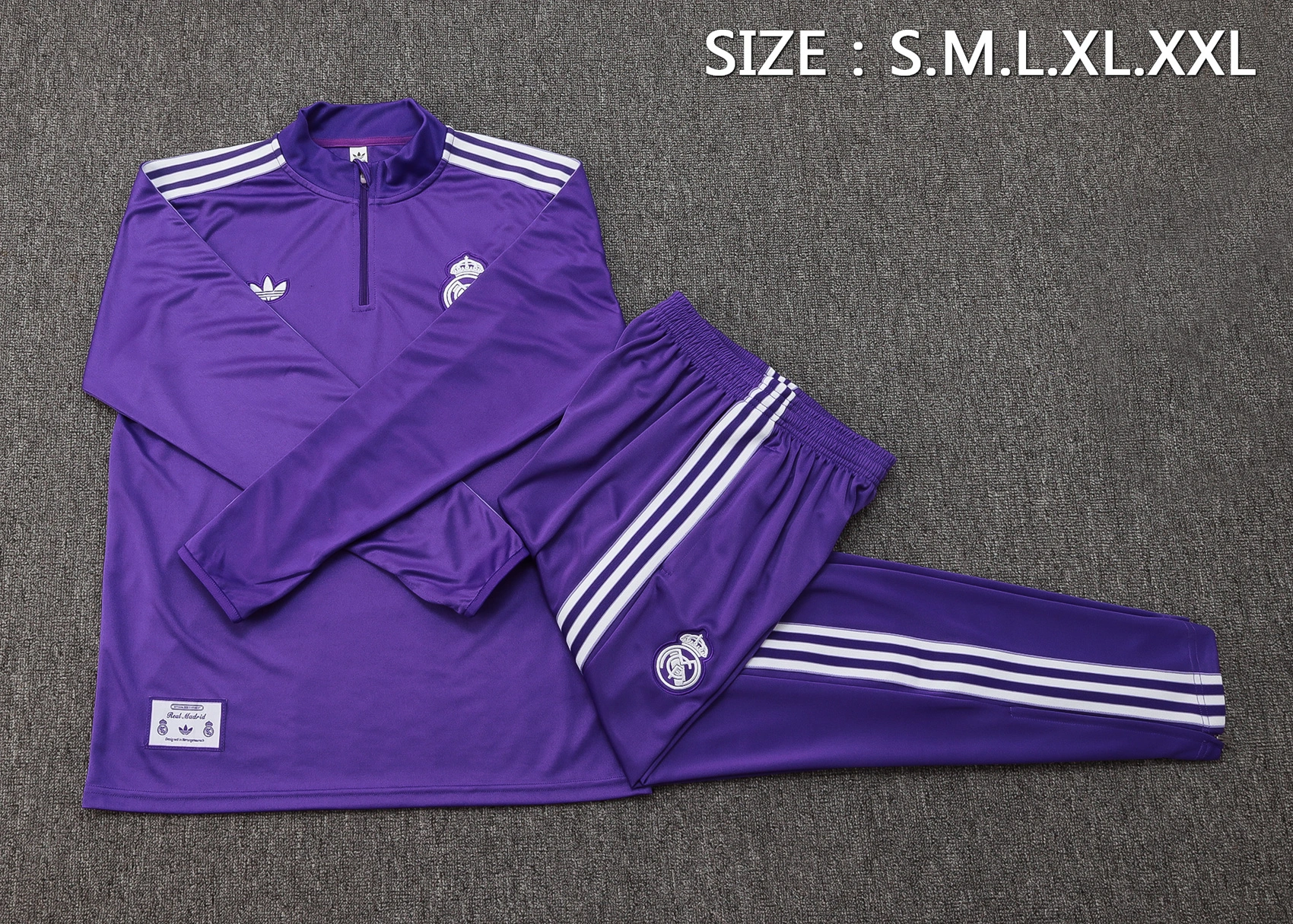 Real Madrid Training Kit (Sweatshirt+Pants) Purple 2025/26 - Image 2